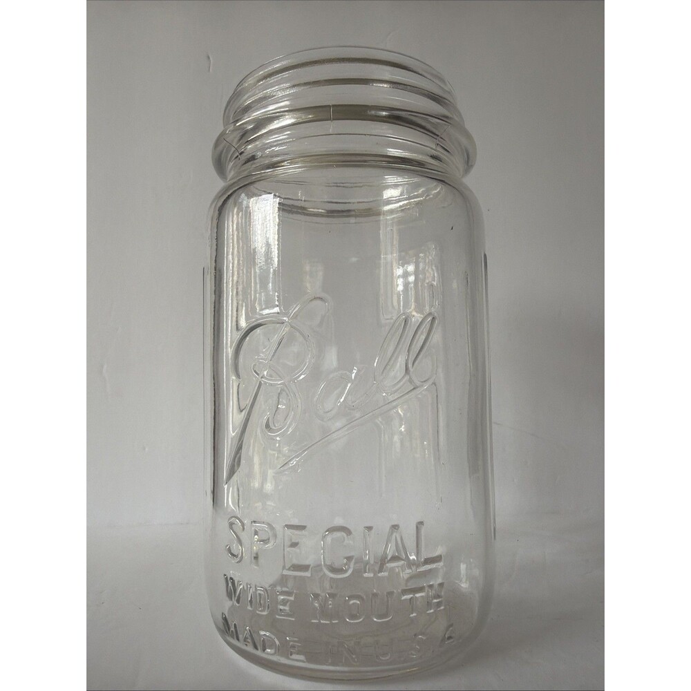 Vintage Ball SPECIAL WIDE MOUTH MADE USA Mason Jar 1910-1923 Ribbed Block Letter